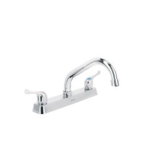 Mezcladora 8' fregadero cromo, cuello corto, palanca, BASIC
