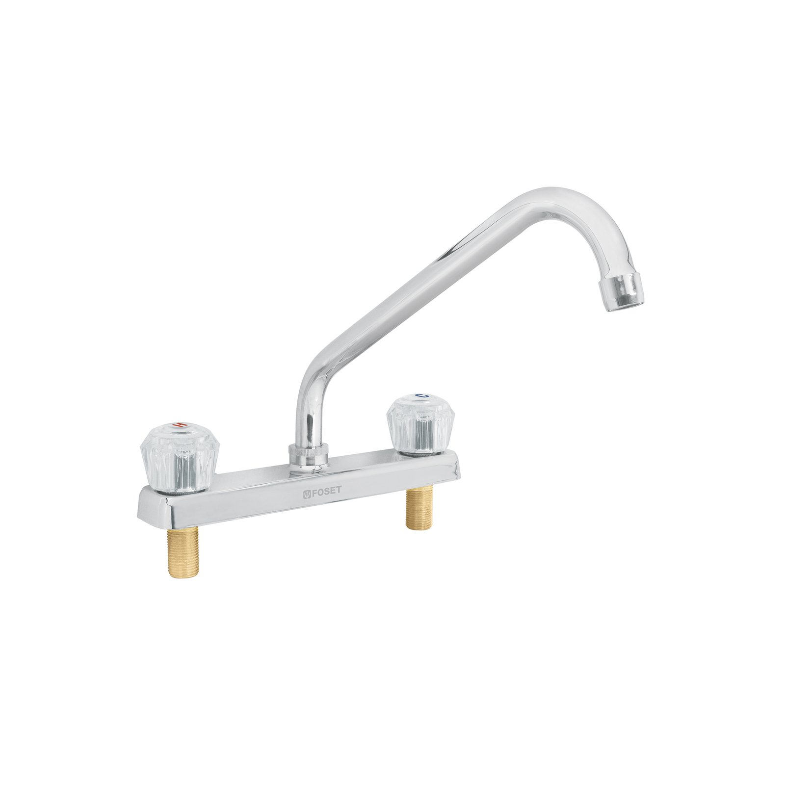 Mezcladora 8' fregadero cromo, cuello largo, acrílico, BASIC