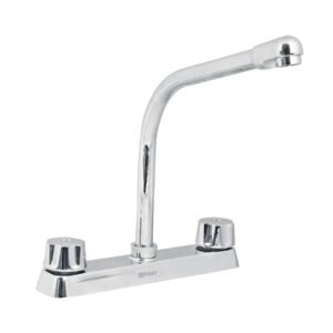 Mezcladora 8' fregadero cromo, cuello cobra,compresión,BASIC