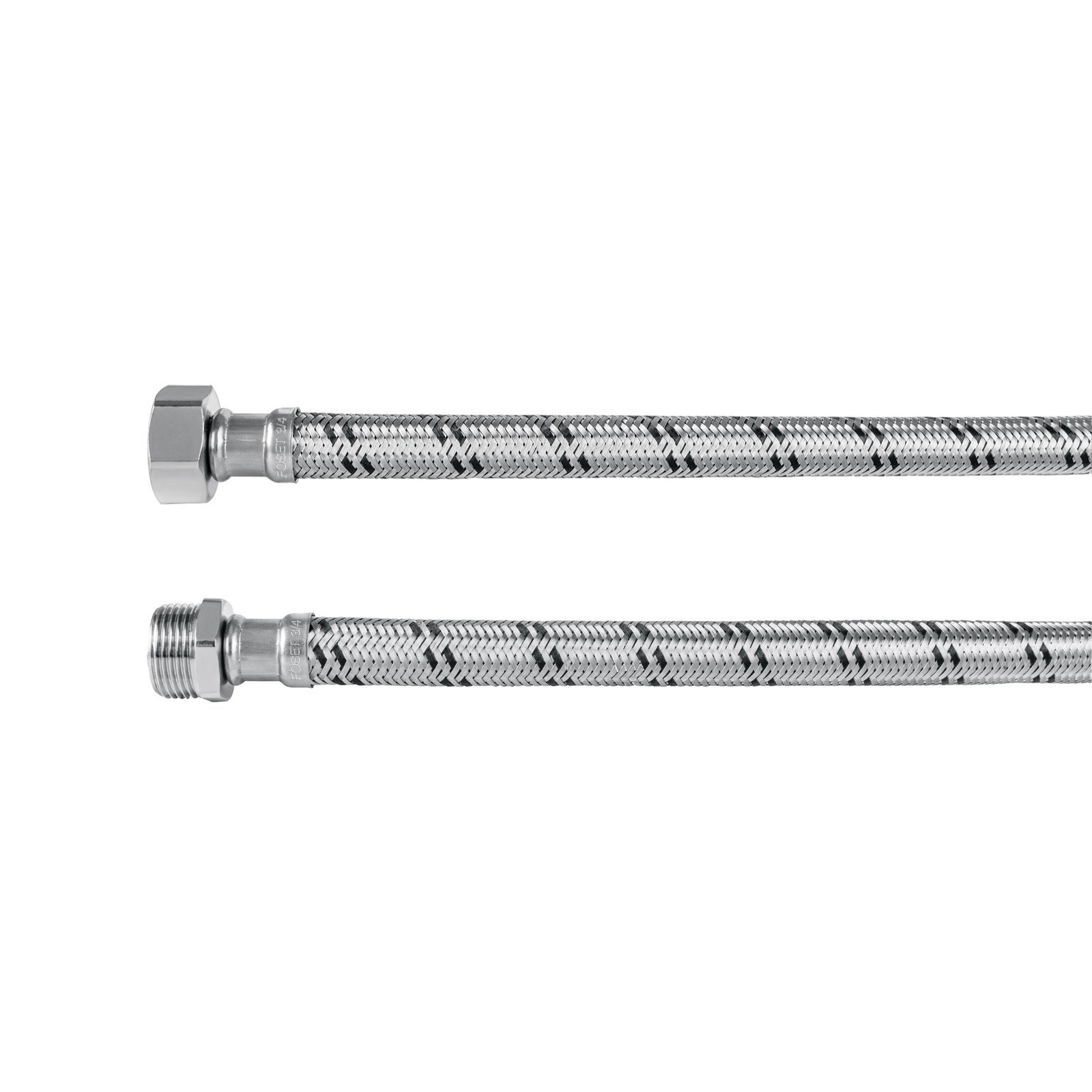 Manguera para boiler, acero inox. 3/4'H x 3/4'M, 60 cm