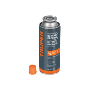 Lata de gas de 220g con válvula de 1/4 de vuelta, TRUPER