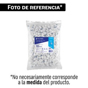 Bolsa con 100 grapas blancas de 16 mm para cable redondo