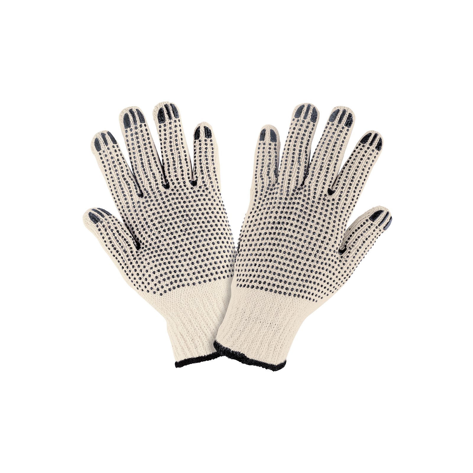 Guantes de algodón con puntos de PVC en palma y dorso,PRETUL
