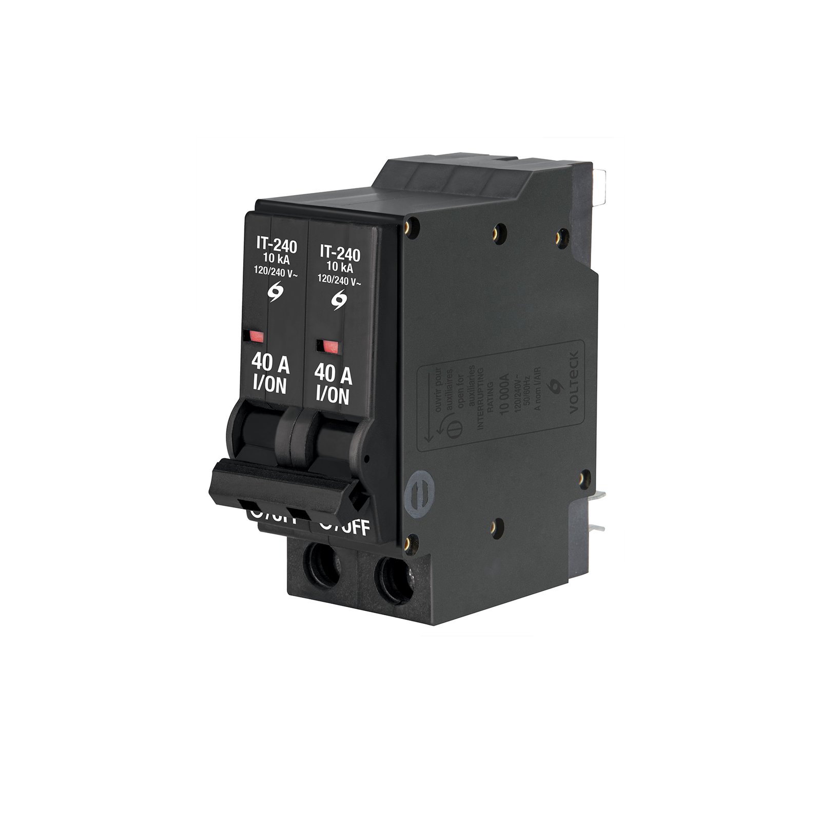 Interruptor de 2 polos 40A, enchufable, a granel, VOLTECK