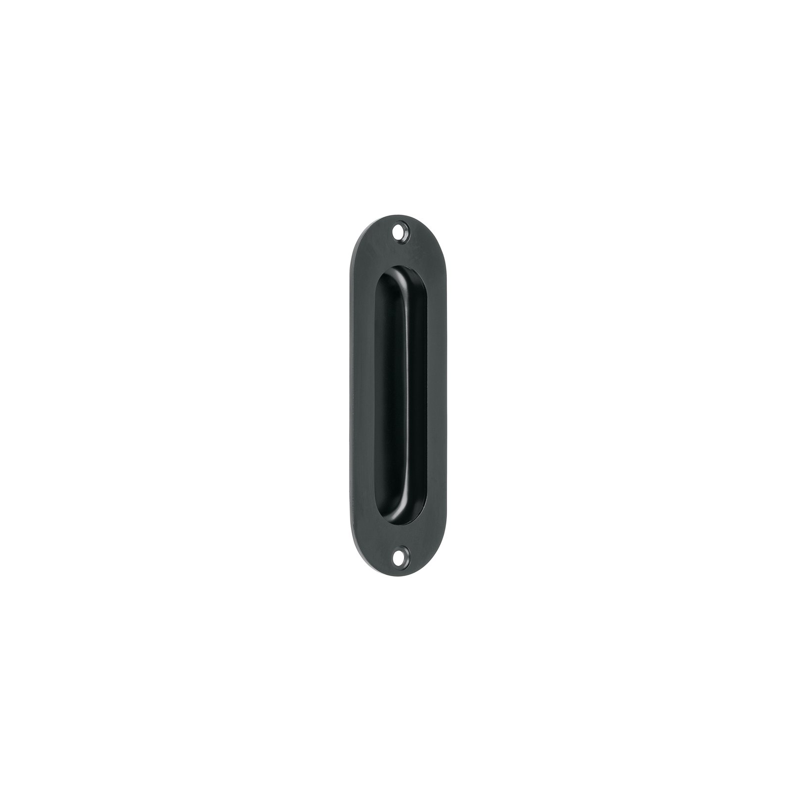 Jaladera de embutir ovalada acabado negro, HERMEX
