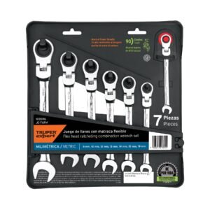 Juego de 7 llaves combinadas mm con matraca flexible
