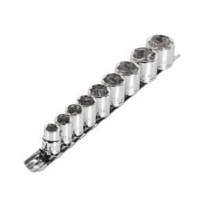 Juego de 9 dados cuadro 3/8' std, PRETUL