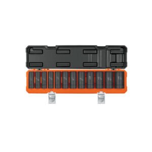 Juego de 12 dados largos cuadro 1/2' de impacto 6 puntas std