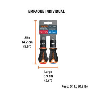 Dúo de desarmadores 1/4' x 1-1/2' mango Comfort Grip, TRUPER