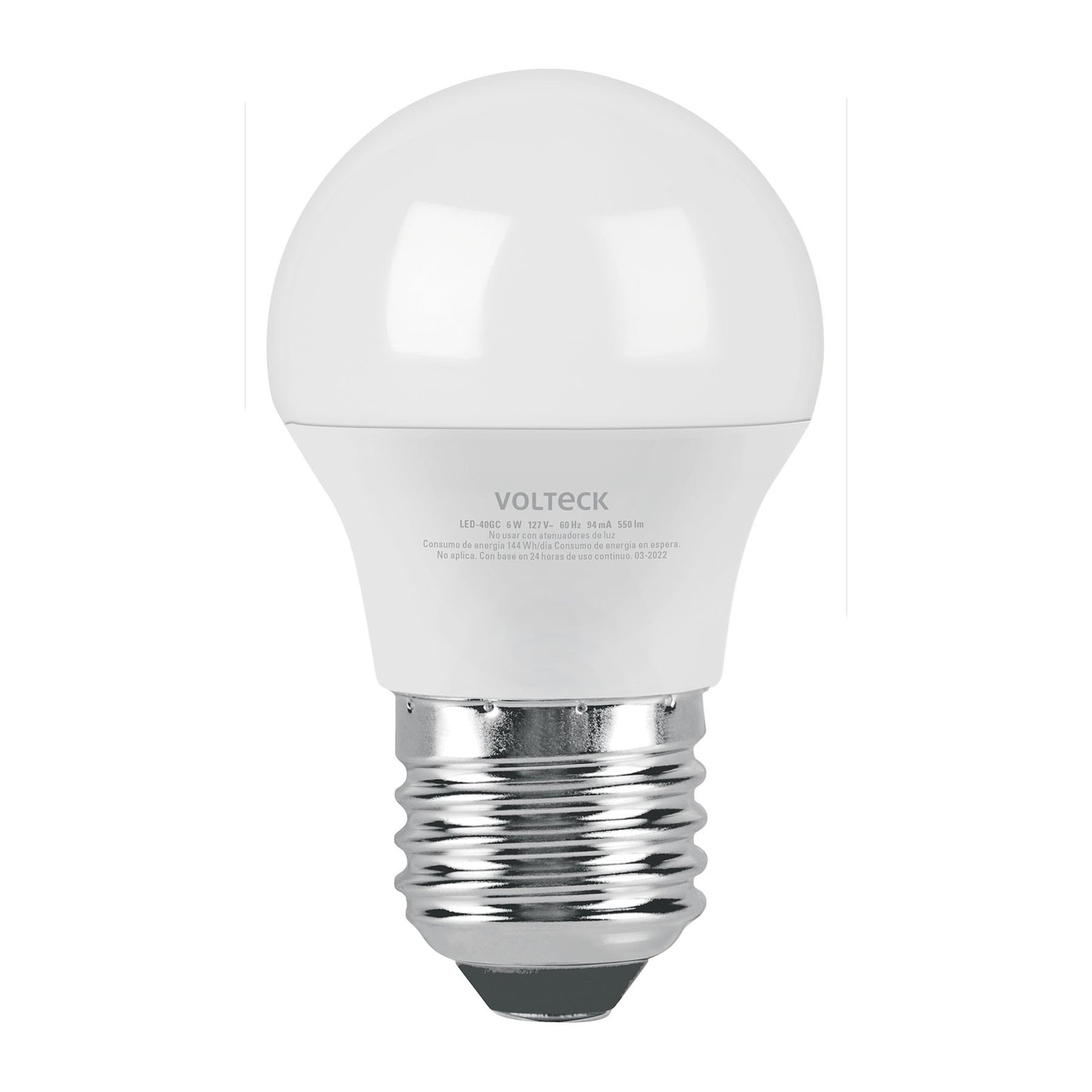 Foco LED 6W (40W) G45, 3000K blanca cálida, 550 lm, blíster