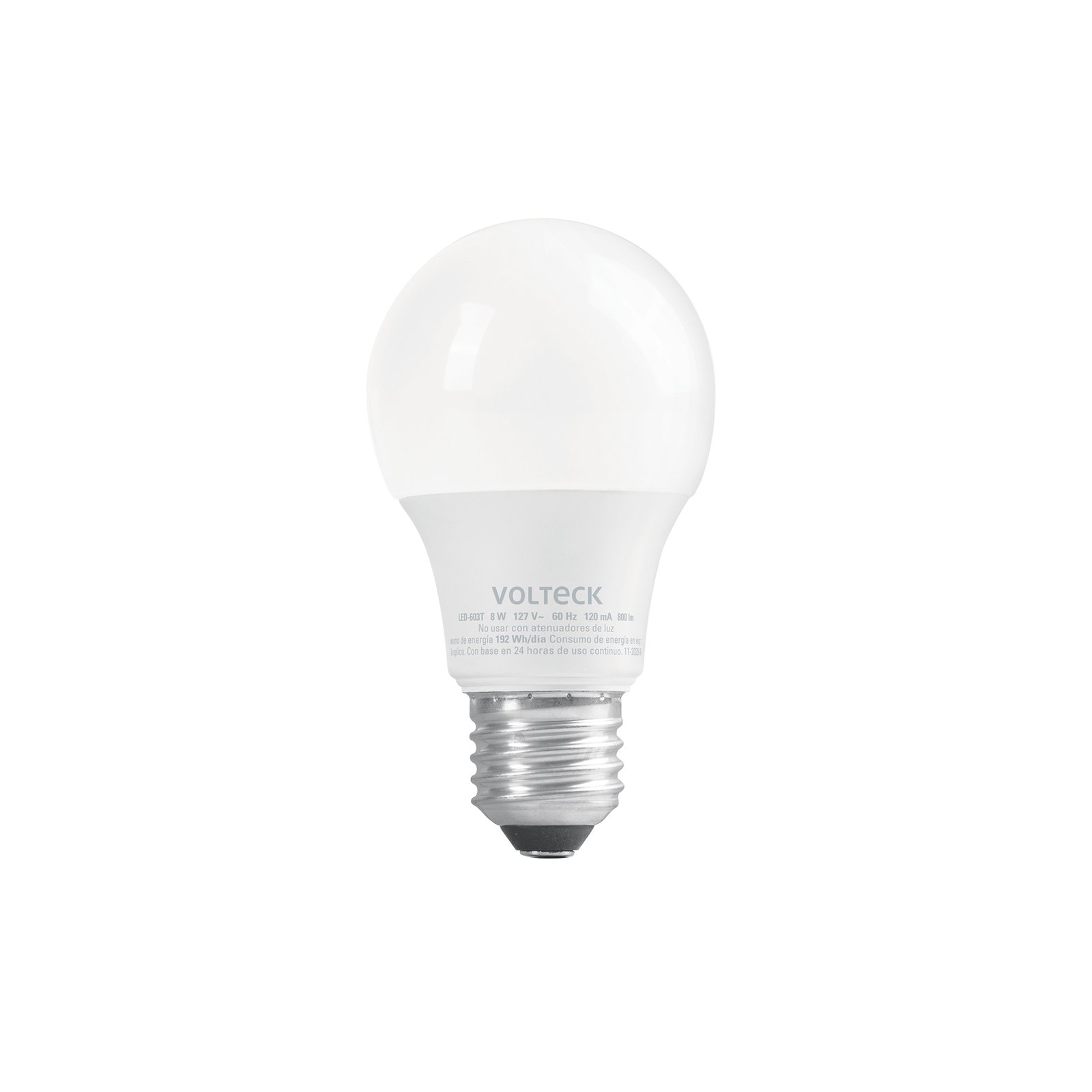 Foco LED 8W (60W) A19, con 3 tonos de luz, VOLTECK