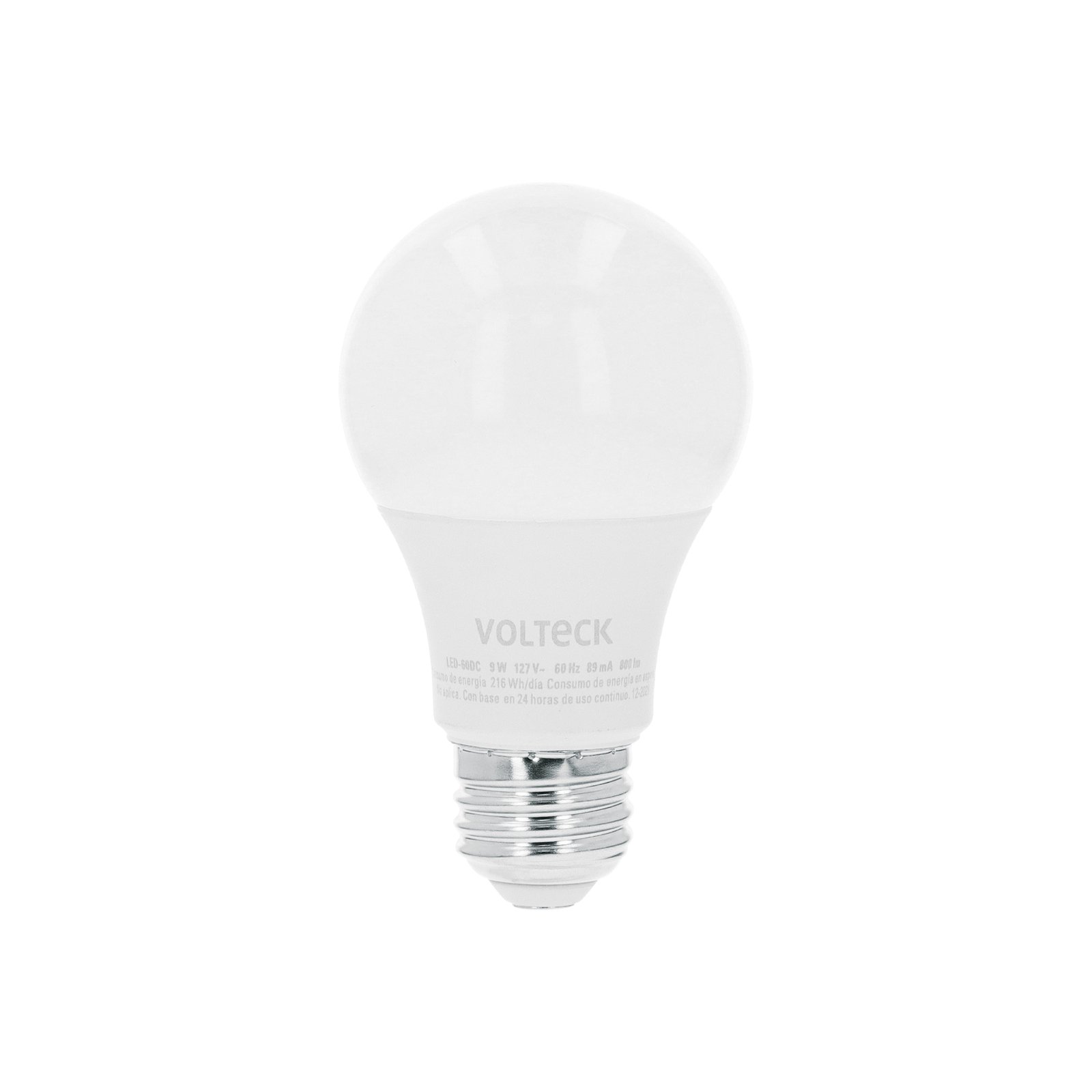LED-60DC.jpg Foco LED 9W (60W) A19 3000K blanca cálida atenuable, VOLTECK - Image 1