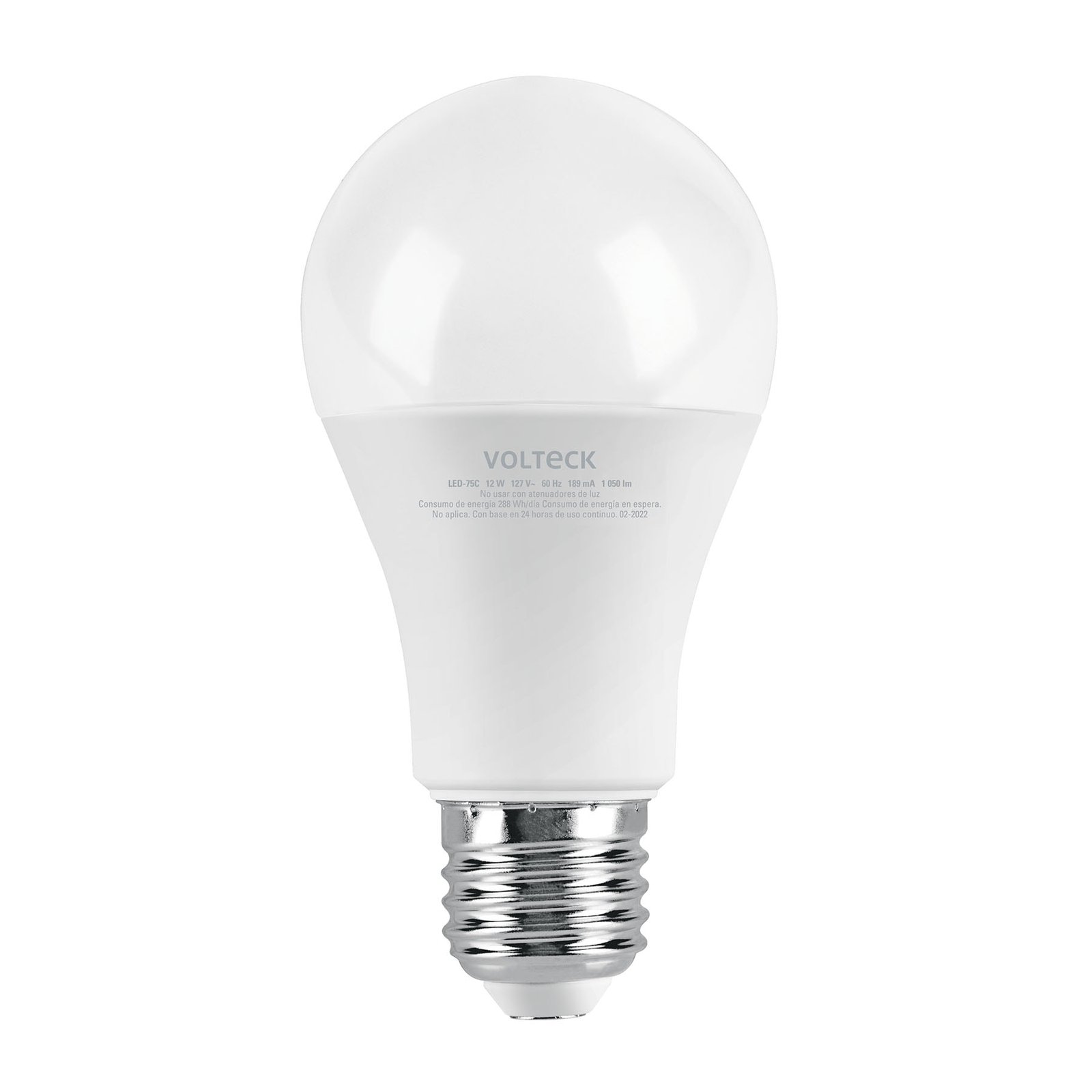 Foco LED 12W (75W) A19, 3000K blanca cálida, 1050lm, blíster