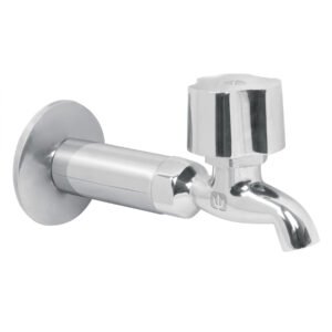 Llave 1/2' para fregadero con niple y chapetón, cromo, BASIC