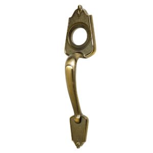 Chapetón metálico para puerta, acabado latón antiguo