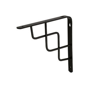 Ménsula reforzada negra 8 x 8', diseño escalera, FIERO