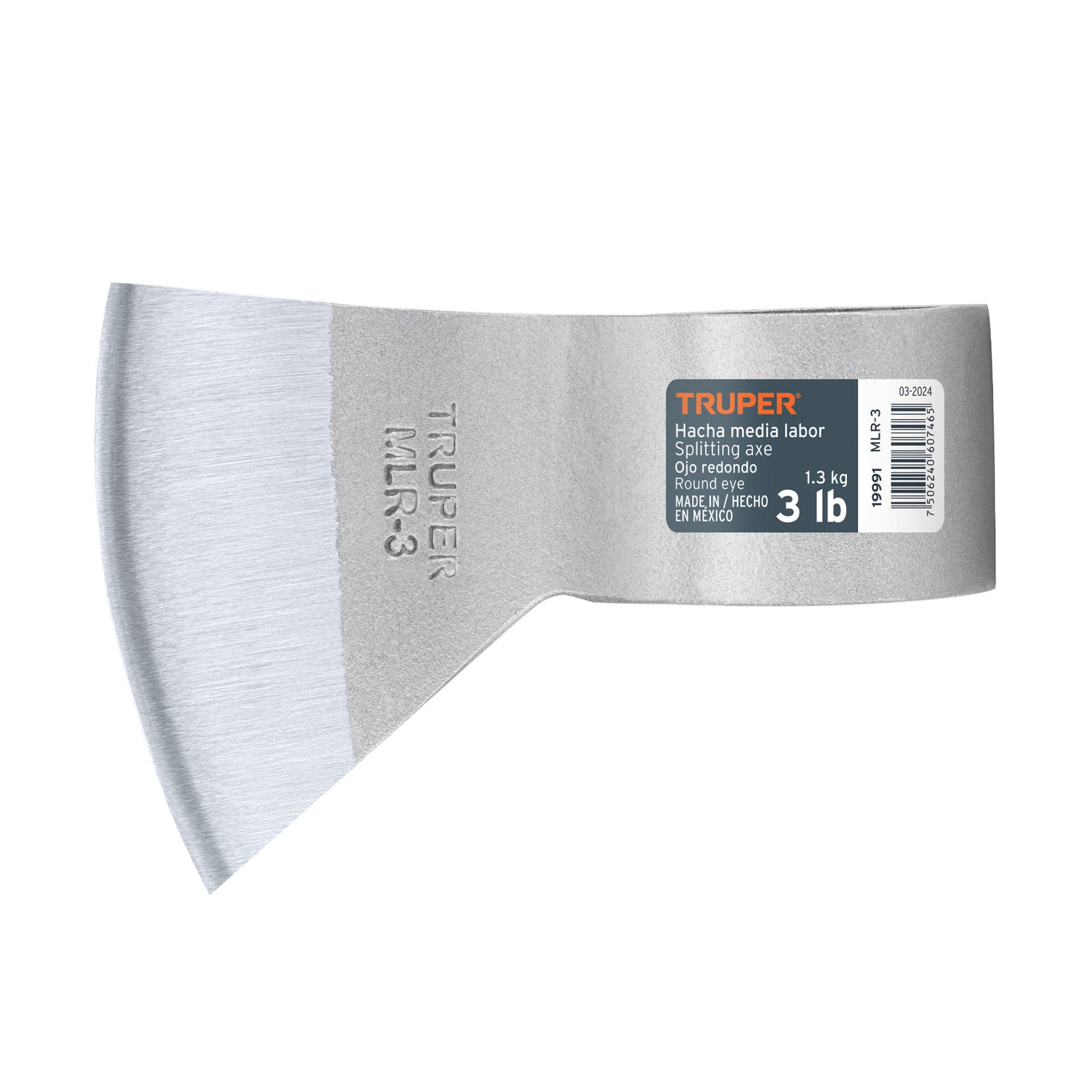 MLR-3.jpg Hacha media labor ojo redondo 3 lb sin mango, TRUPER - Image 1