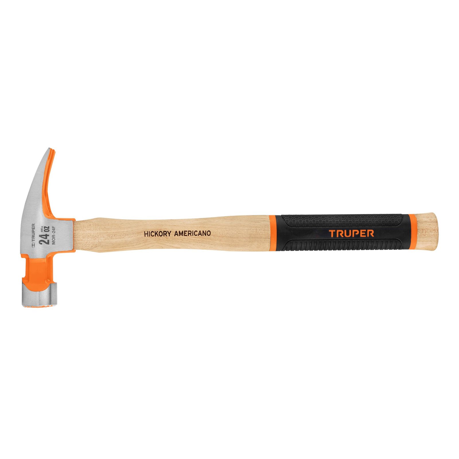 Martillo pulido 24 oz uña recta, boca fresada, TRUPER Grip