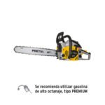 Motosierra de 45 cc a gasolina con barra de 18', PRETUL