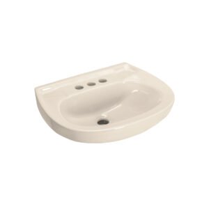 Lavabo de porcelana con rebosadero, marfil, FOSET
