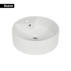 Lavabo de porcelana de sobreponer redondo, blanco, FOSET