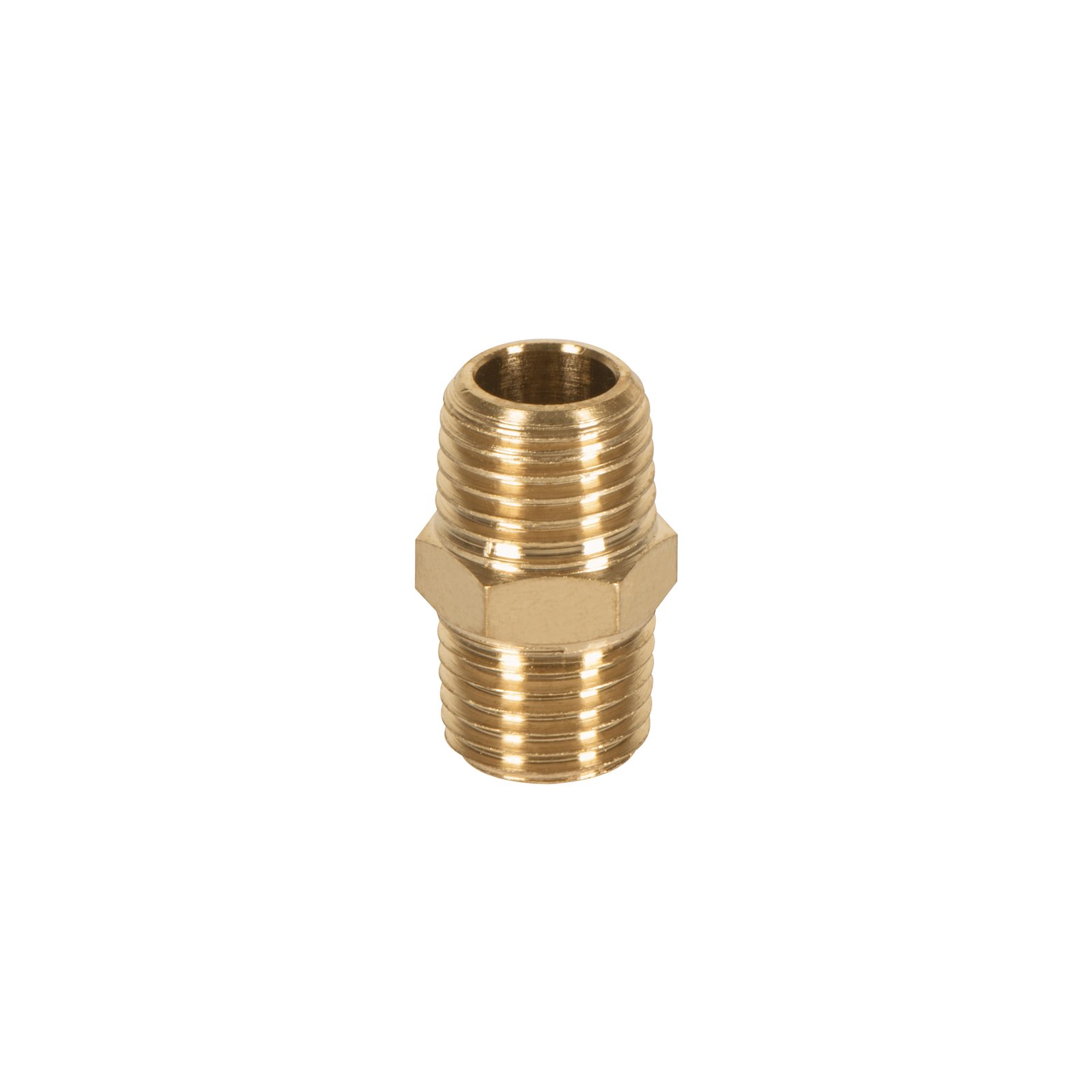 Niple de latón, macho-macho, cuerda 1/4' NPT, TRUPER