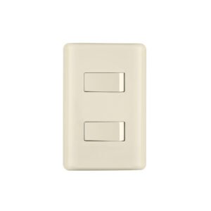 Placa armada, 2 interruptores, marfil, VOLTECK