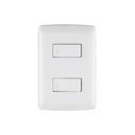Placa armada, 2interruptores sencillos,blanco,línea Italiana