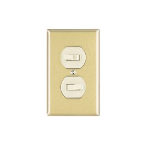 Placa armada 2 interruptor sencillo, línea Standard,aluminio