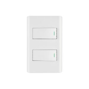 Placa armada blanca 1 interruptor y 1 de 3 vías 1 mód,Lisboa