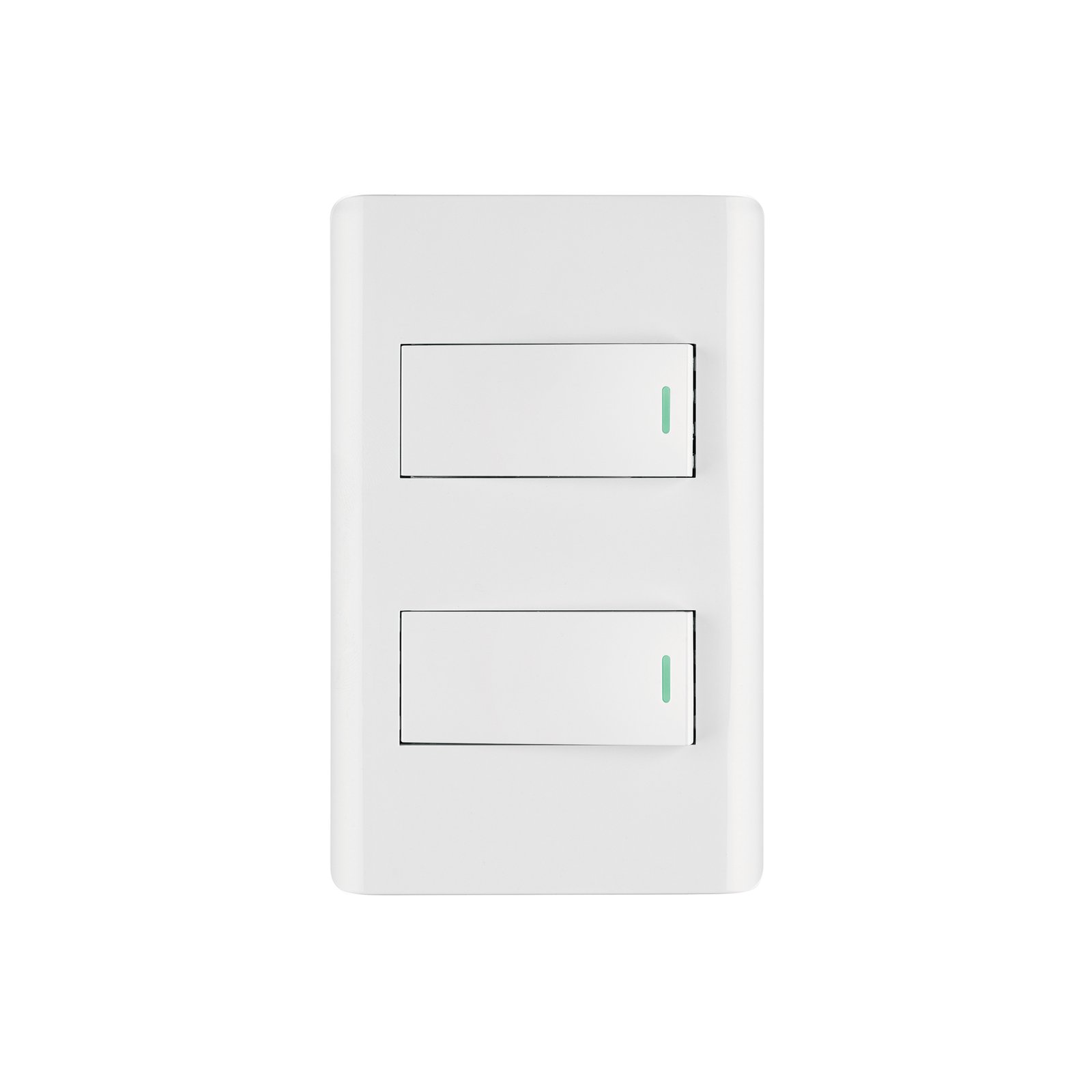 Placa armada blanca 1 interruptor y 1 de 3 vías 1 mód,Lisboa