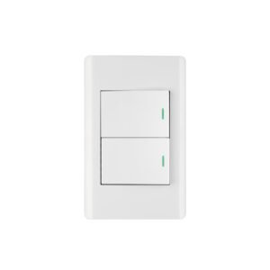 Placa armada blanca 1 interruptor y 1 de 3vías 1.5mód,Lisboa