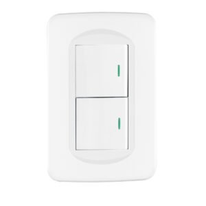 Placa armada 2 interruptores 1.5 módulos, Toledo, BASIC