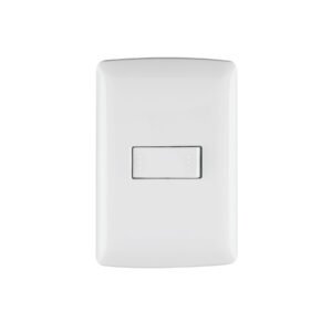 Placa armada 1 interruptor escalera, blanco, línea Italiana