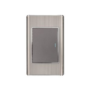 Placa armada acero inox 1 interruptor 3 módulos, Lisboa