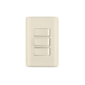 Placa armada 3 interruptores, marfil, VOLTECK