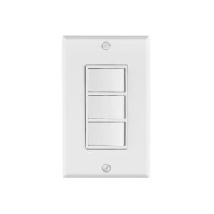 Placa armada con 3 interruptores sencillos, línea Classic