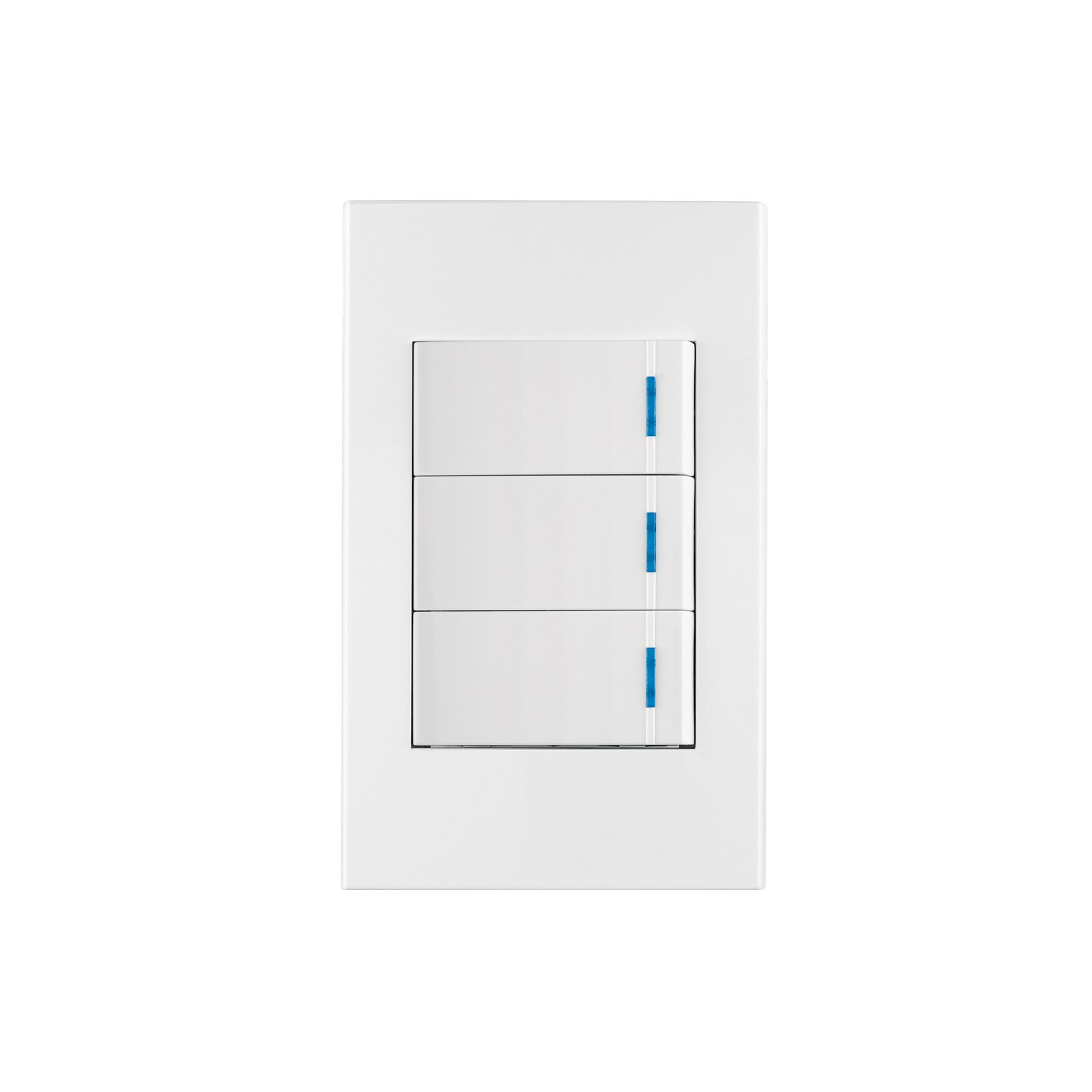 PA-APTR-EEB.jpg Placa armada 3 interruptores 1de 3vías,1 mod,Española,blanco - Image 1