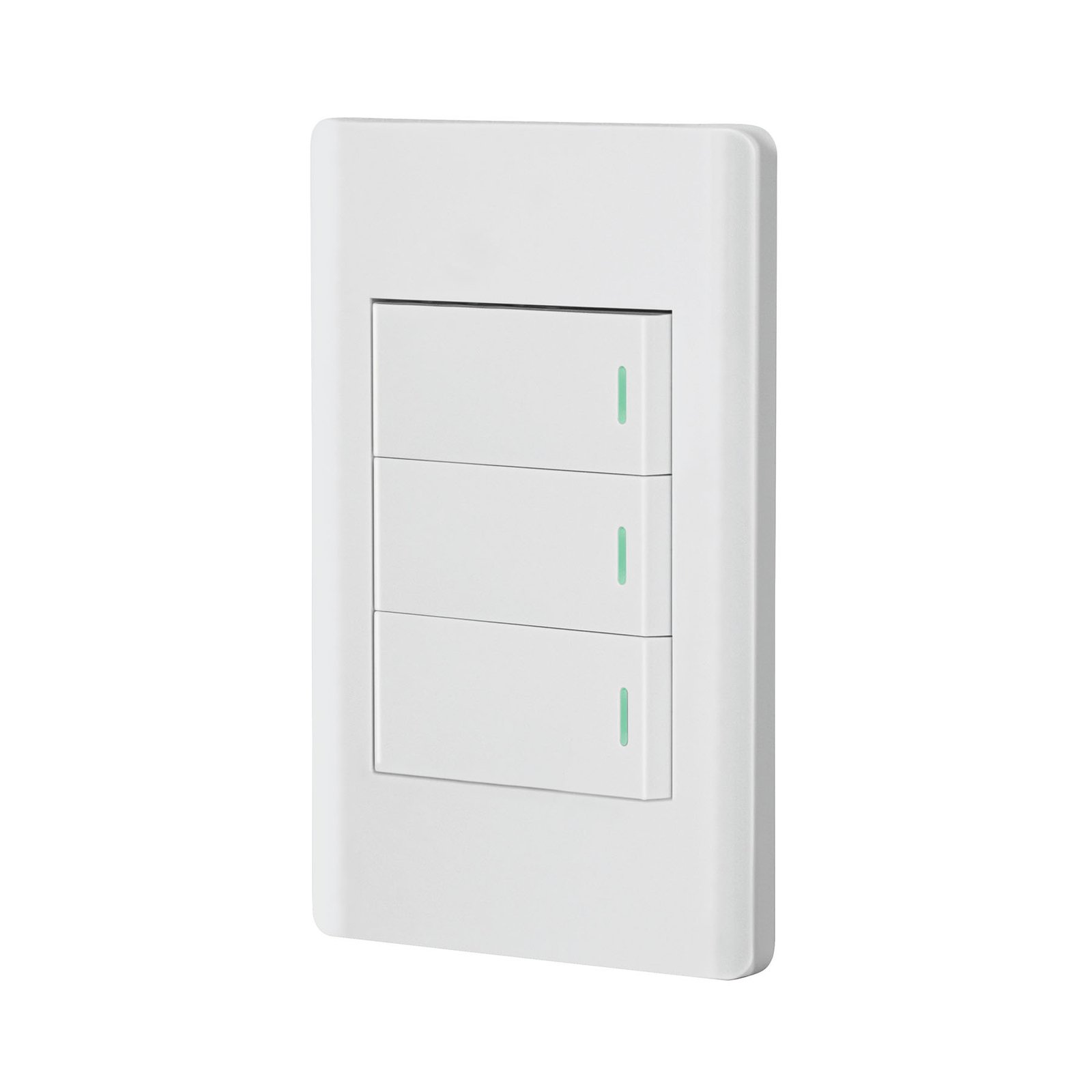 Placa armada blanca 2 interruptores 1 de 3 vías 1 mód,Lisboa