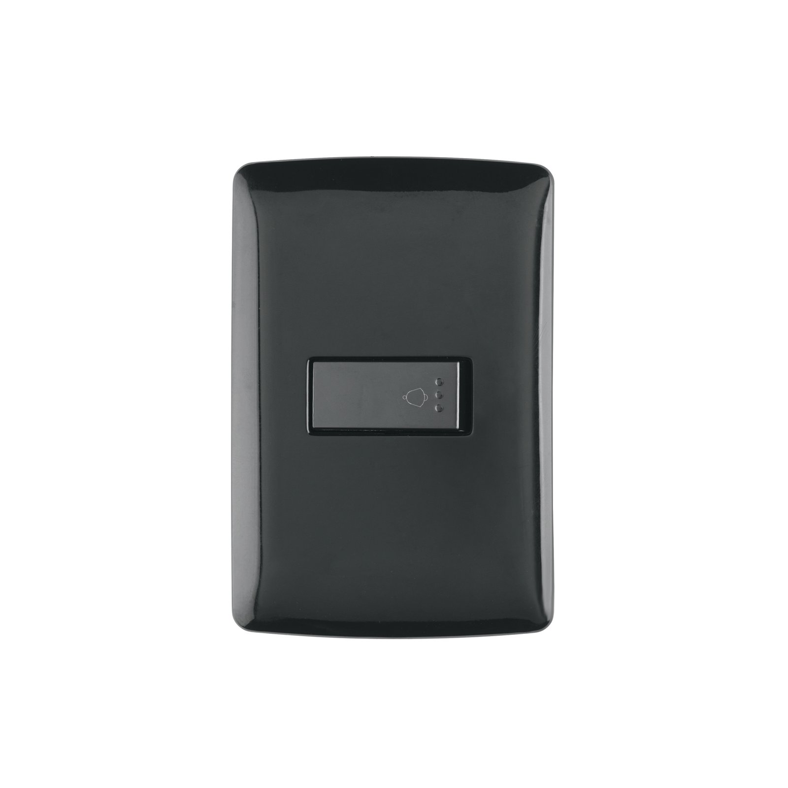 Placa armada con timbre, negro, línea Italiana, VOLTECK