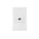 Placa armada 1 toma de TV, 1.5 módulos, Española, blanco