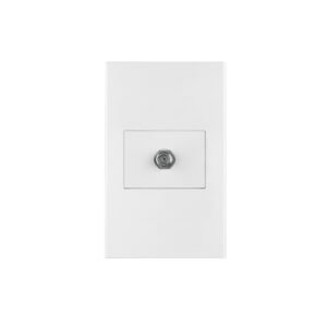 Placa armada 1 toma de TV, 1.5 módulos, Española, blanco
