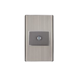 Placa armada acero inox 1 toma de TV, 1.5 módulos, Lisboa