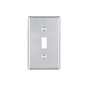 Placa de Acero Inox. para interruptor vertical, Standard