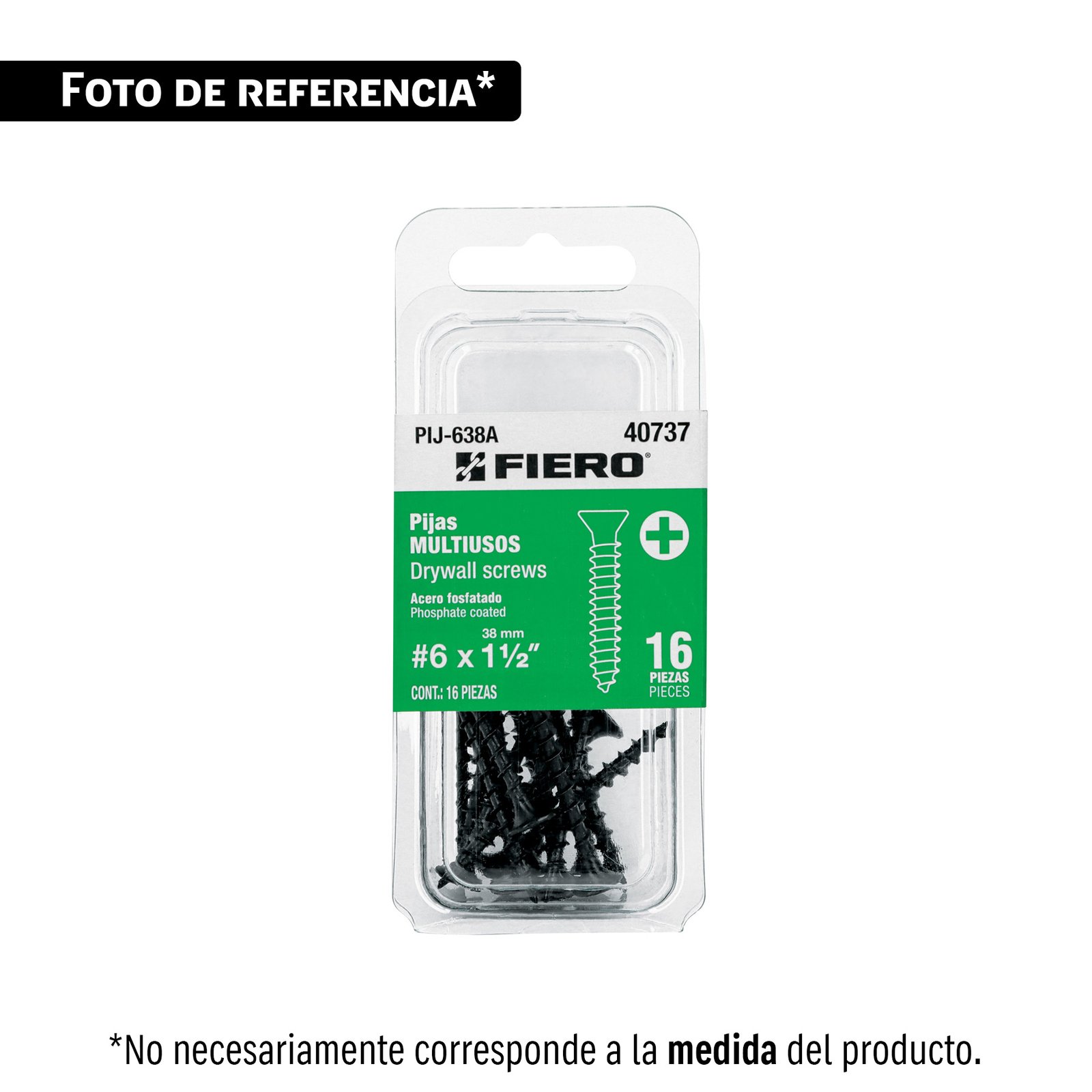 Blíster 20 pijas #6 x 1' cabeza plana phillips multiusos