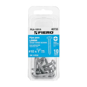 Blíster con 10 pijas para lámina, #10 x 1', FIERO