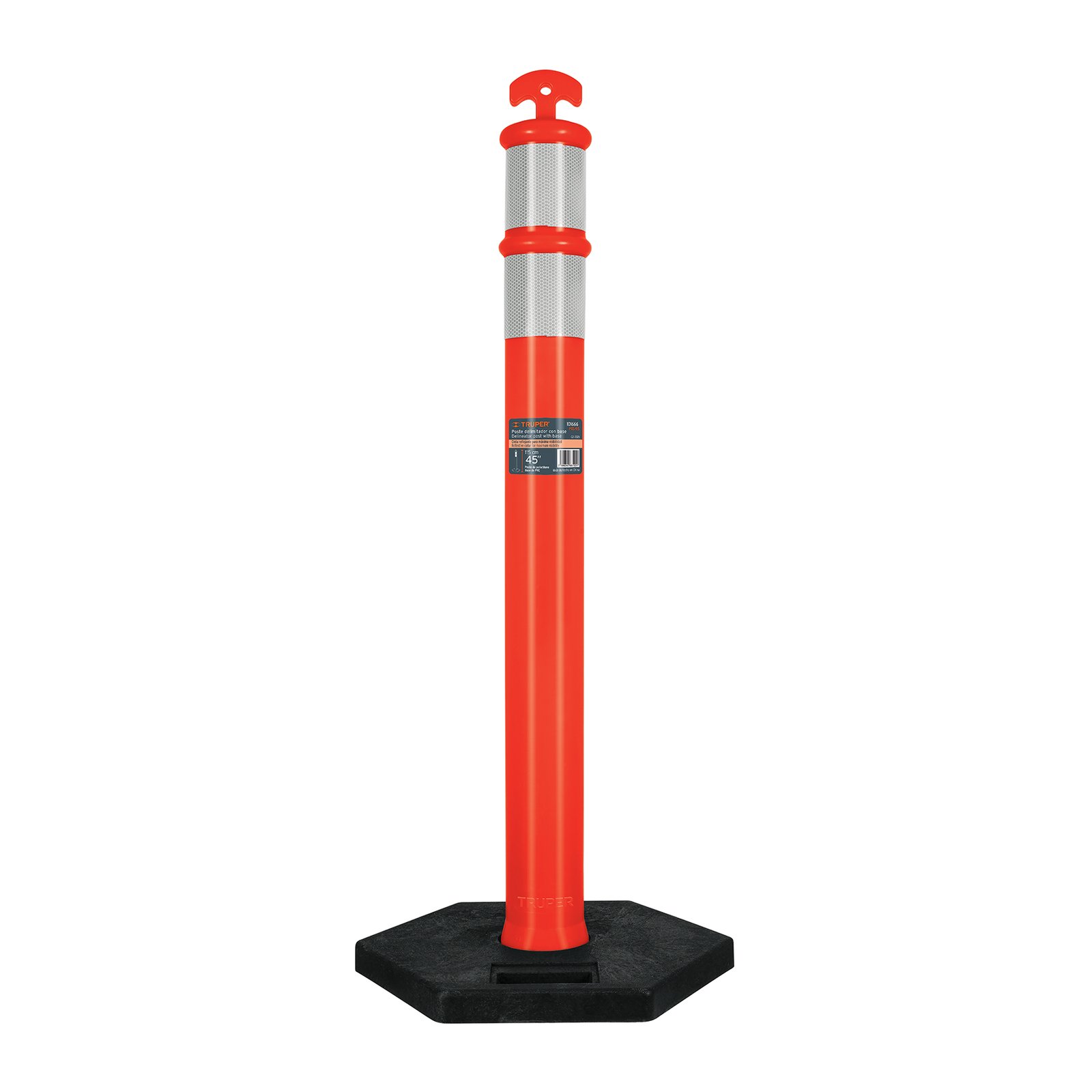 Poste delimitador de 115 cm de alto con base y reflejante