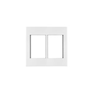 Placa 2 ventanas, 6 módulos, línea Española, color blanco