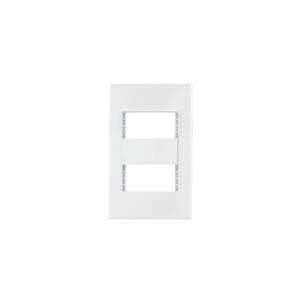 Placa 2 ventanas, 1 módulo, línea Española, color blanco