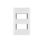 Placa blanca de 2 ventanas 1 módulo, línea Lisboa, VOLTECK